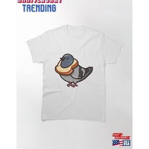 Silly Blue Pigeon Wearing A Slice Of Bread Classic Tshirt